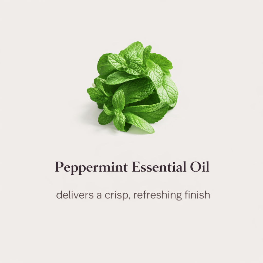 Peppermint essential oil for natural toothpaste flavor