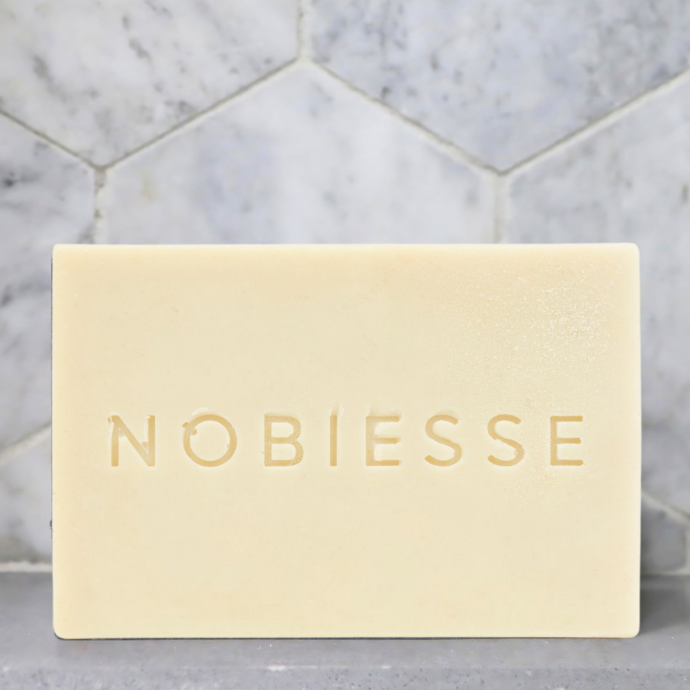 Nobiesse Moisturizing Bath Bar - Olive Oil, Castor Oil, Shea Butter, Nordic Barley, Reishi Mushroom Powder, Bentonite Clay